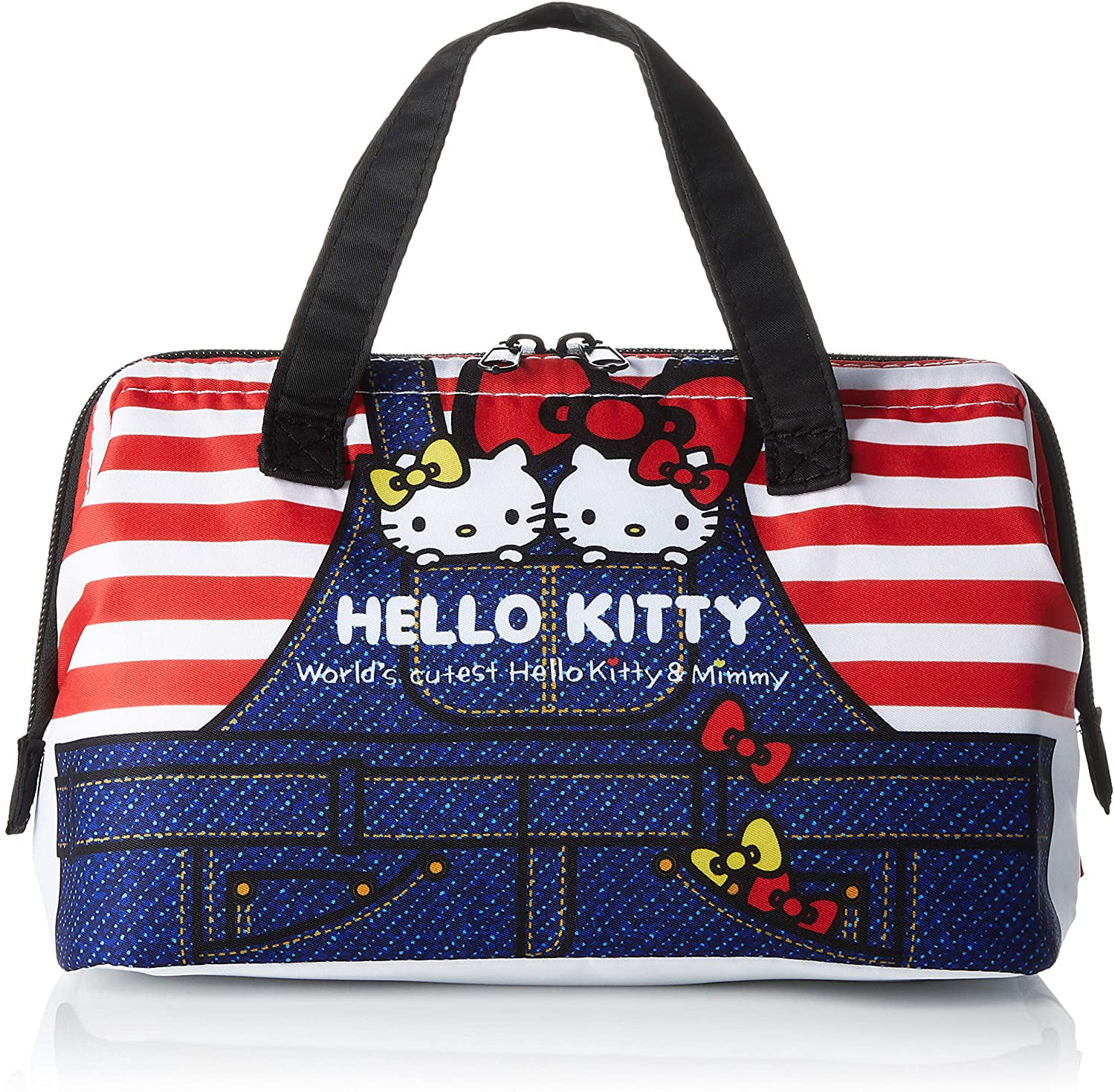 SANRIO KAWAII Hello Kitty Soft Handle Quilting Tote Bag Red Ribbon Pattern