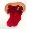 thumbnail image 2 of Zanarzt Chaussettes Duveteuses pour Garçons Chaussettes pour Enfants Chaussettes de Noël Dessin Animé Paillettes Nœud Tricot Laine Chaussettes Rouges, 3-5 Ans, 2 of 6