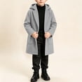 thumbnail image 6 of BLVB Girls Winter Hooded Coat Kids Long Sleeve Button down Warm Outerwear Jacket with Pockets 4-15 Years(Gray,12-13Years), 6 of 9