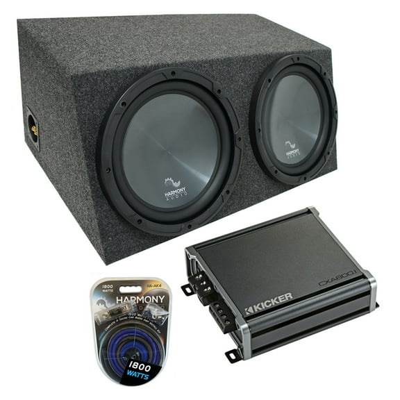 Universal Car Stereo Hatchback Sealed Dual 10" Harmony R104 Sub Box & CXA800.1