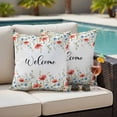 thumbnail image 5 of Outdoor Pillow Covers Pack of 2, Pastoral Orange Blue Flower Leaves Waterproof Throw Pillowcase Cushion Cases, Spring Floral Plant Decorative Pillow Cover for Couch Sofa Home Bed Patio, 5 of 9