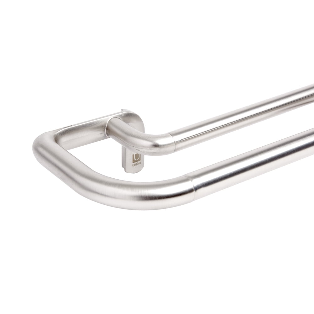 Umbra 4888" Twilight 3/4" Room Darkening Double Curtain Rod, Matte Nickel