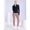 thumbnail image 6 of Womens Full Zip Running Track Jacket Workout Slim Fit Yoga with Thumb Holes Black S, 6 of 9