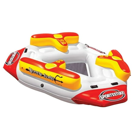 - Airhead Sportsstuff Neptune Island 6 Person Inflatable River Float & Lounge Raft