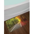 thumbnail image 2 of Autumn Bath Mat, Cozy Scene Road Trees Warm Sunrays 2 Seasons at Once Photo, Plush Bathroom Decor Mat with Non Slip Backing, 29.5" X 17.5", Olive Green Yellow, by Ambesonne, 2 of 2