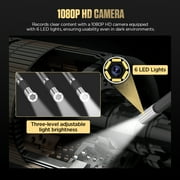 Autool SVB303 720P Endoscope Camera, 4-Way 360° Articulating Borescope W/ 6 LED Lights & 3.28ft Waterproof Elastic Metal Hose 1 Set