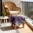 thumbnail image 4 of SCRAWLGOD Marble Print Golden Violet Ottoman Cover, Stretch Machine Washable Slipcover for Square Ottomans Anti-Slip Footstool Cover with Elastic Bottom, 4 of 7