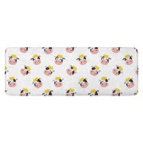 White Cow Crown Pattern Kitchen Rug Mat,Kitchen Runner Rugs Non Skid Washable,Decorative Kitchen Floor Mats for Kitchen,Sink,Laundry,17"x47.2"