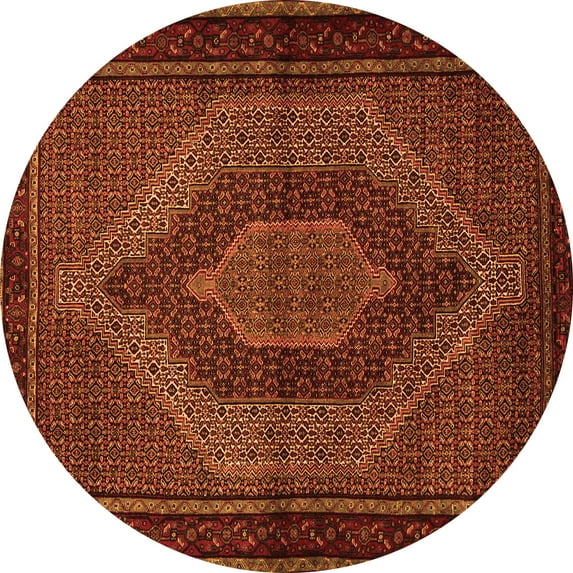 Ahgly Company Indoor Round Persian Orange Traditional Area Rugs, 7' Round