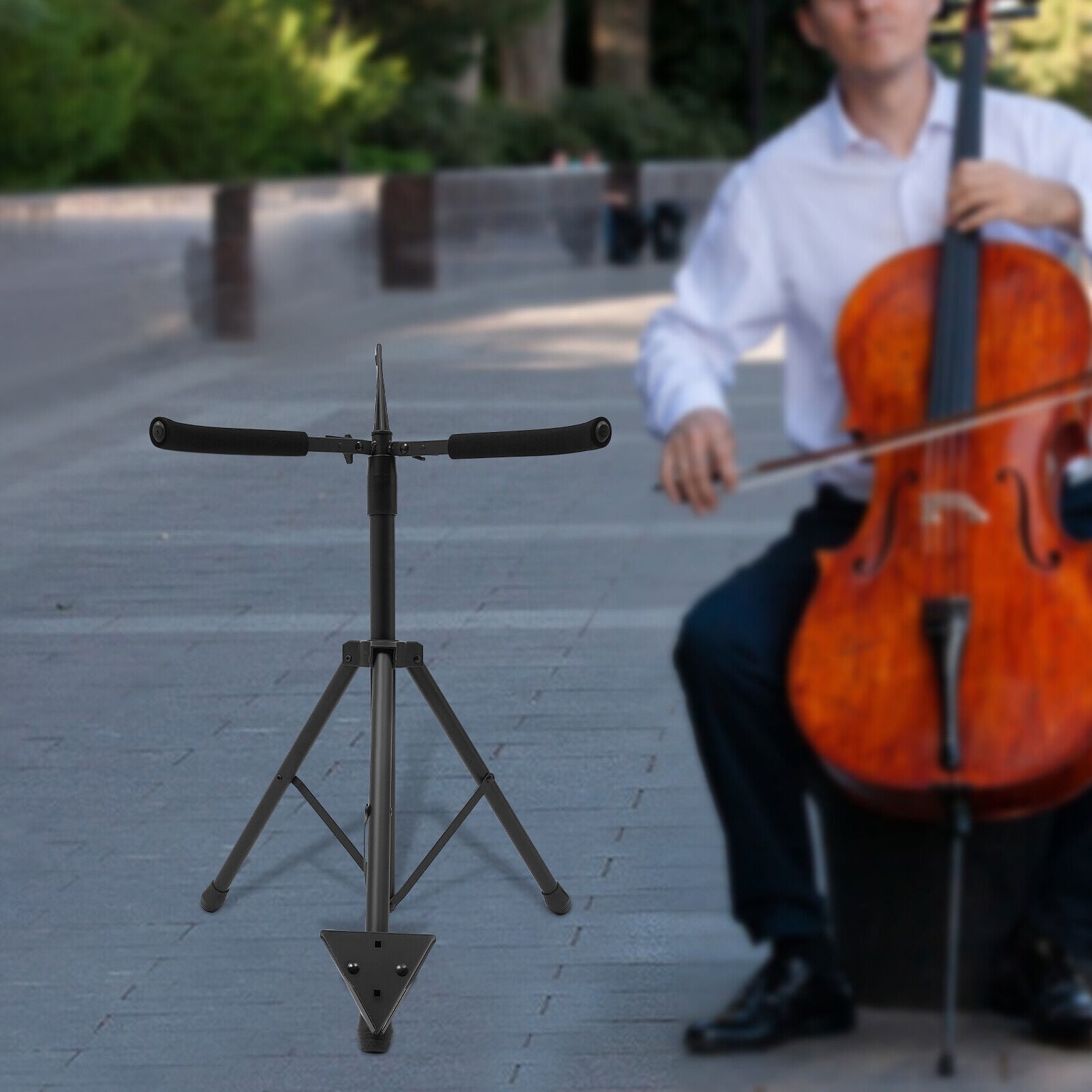 Cello Holder Adjustable Folding Guitar Stand for Music Instrument Storage Display Shelf
