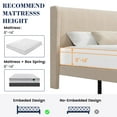 thumbnail image 4 of Accreate Bed Frame with Headboard, Upholstered Bed Frame with Wood Slats, Sturdy Support Feet, No Box Spring Needed, Easy Assembly, 4 of 8