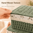 thumbnail image 3 of MEHOOM Wicker Woven Set of 3 Storage & Organization, Woven Storage Baskets for Bedroom, Closet, Table, or Living Room (Green), 3 of 13