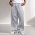 thumbnail image 3 of Men's Loose Wide Leg Pants Drawstring Waist Loose Sweatpants with Pockets, 3 of 9