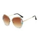 thumbnail image 5 of Sonducket Gafas de sol sin marco de PC para mujer - Protección 400 Cara ovalada Gafas de sol de cara cuadrada Rhinestone Tawny Leonado 10piezas, 5 of 6
