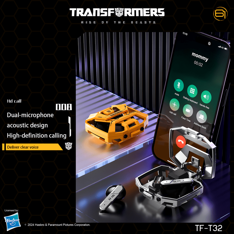 Transformers TF-T32 Wireless Bluetooth Earbuds - Zinc Alloy Case