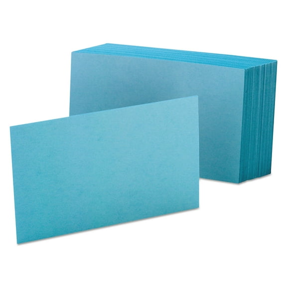 Oxford 7420 BLU 4 in. x 6 in. Unruled Index Cards - Blue (100/Pack)