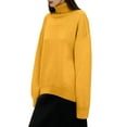 thumbnail image 3 of Women'S Sweater Fall Winter Chunky Knitted Pullover Ribbing Hem Trendy Basic Jumper Top Yellow M, 3 of 9