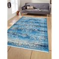thumbnail image 1 of 3 ft. 11 in. x 5 ft. 10 in. Machine Woven Crossweave Polyester Oriental Rectangle Area Rug, Blue, 1 of 1