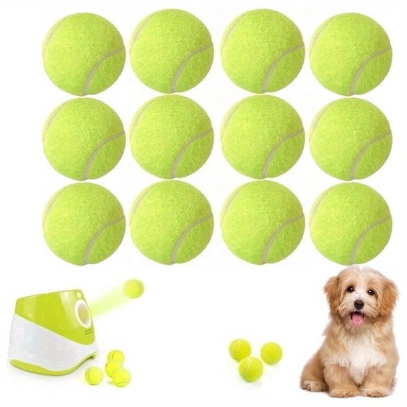 12PCS 2-Inch Mini Tennis Balls, Pet Interactive Toys for Small Dogs, Dog Training Balls Fit for Ball Launchers