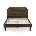 thumbnail image 6 of East West Furniture GBF-25-Q Wooden Bed Includes Black Textured Upholstered Headboard, Footboard and Wood Rails, Slats - Wooden 9 Legs - Black Finish, 6 of 7