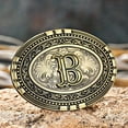 thumbnail image 4 of Mens Western Belt Buckle - Initial Cowboy Letter Oval Belt Buckles for Women, 4 of 10