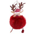 thumbnail image 2 of Dserfhy Christmas Deer Keychain Cute Reindeer Pom Pom Keyring Faux Fur Fluffy Plush Ball Charm for Handbag Backpack Purse Accessory, 2 of 8