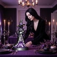 thumbnail image 6 of Halloween Witch Statue, Small Size Black Purple Cat Holding, 1 Pack Resin Figurine Decor, Spooky Halloween Decoration for Indoor Home Mantel Tabletop Haunted House Party Display, 6 of 6