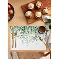 thumbnail image 5 of Eucalyptus Leaves Placemats Set of 6, Spring Summer Watercolor Botanical Placemats for Dining Table, Place Mats for Kitchen Tabletop, Waterproof Wipeable Dining Table Mats Set, 5 of 9