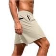 thumbnail image 6 of Yievot Athletic Shorts for Men Drawstring Elastic Waist Gym Sport Running Shorts with Zipper Pockets, 6 of 9