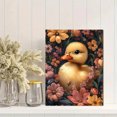 thumbnail image 2 of Qisvanset 12x16 Inch With Frame 2D Flat Wall Art Yellow Duckling Floral Whimsical Nature Wall Art Decor, 2 of 8