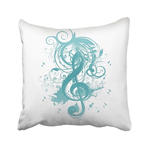 RYLABLUE Decorative Beautiful Cool Music Notes With Splatter Swirls Throw Pillows Throw Pillow Case Personalized Cushion Cover Pillowcase Pillow Cover Size 18x18 inches Two Side Walmart
