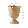 thumbnail image 2 of Handmade Woven Vase with Pedestal – Natural Rattan & Seagrass High-Stand Decorative Basket, Bohemian, Rustic, or Wabi-Sabi Style Flower Holder, Home Décor Accent, Tabletop or Shelf Display, 2 of 5