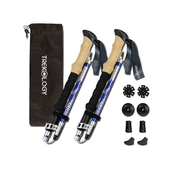 Bastones de trekking TREKOLOGY Trek-Z plegables para senderismo, juego de 2 piezas