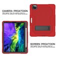 thumbnail image 3 of iPad Pro 12.9 4th Generation Case 2020, iPad Pro 12.9 2018 Case 3rd Gen, Allytech Build in Screen Protector Film Kickstand Shockproof Cover for Apple iPad Pro 12.9 2020/2018, Red/Black, 3 of 8