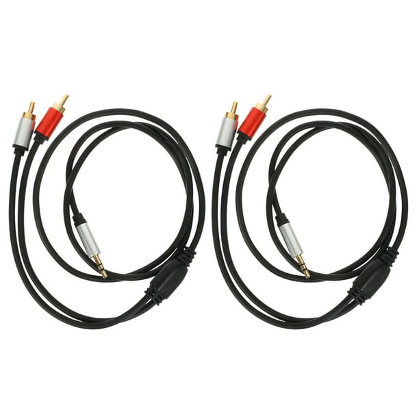 2pcs 3.5 mm a 2 RCA Cable de adaptador de audio estéreo masculino AUX RCA Y Cord para altavoces