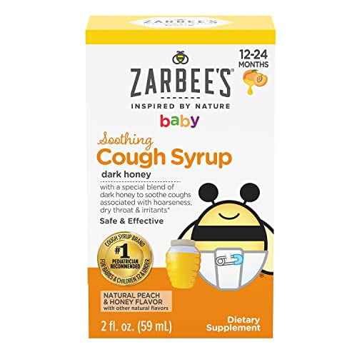 Zarbee's Baby Soothing Cough Syrup With Dark Honey, Natural Peach
