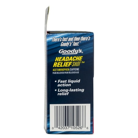 Goody's Headache Relief Shots, Acetaminophen & Caffeine, Berry, 2 FL oz