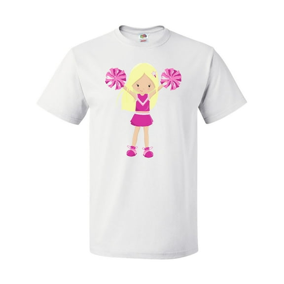 Inktastic Cheerleaders, Girl With Blonde Hair, Pink Uniform T-Shirt