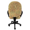 thumbnail image 3 of Retro Office Chair Slipcover, Old Fashioned Celtic Royal Sacred Geometry Tradition Irish Folk Pattern, Protective Stretch Decorative Fabric Cover, Standard Size, Khaki and Warm Taupe, by Ambesonne, 3 of 5