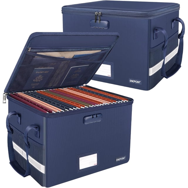 Pack Pink Collapsible Fireproof & Water- File Storage Box with Lock Zipper Closure Holds Up to Pounds Ideal for Home Office & Document Organization