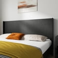 thumbnail image 6 of GVN Wooden Queen Size Headboard Modern Farmhouse Wingback Fluted Panel Design 64.4" Wide, Boho Style Wall Mount, Black, 6 of 10