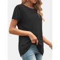 thumbnail image 6 of Womens Short Sleeve Basic Shirts Crewneck Tees Loose Fit Fashion Tops Casual Summer Clothes, 6 of 7