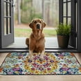thumbnail image 4 of ARISTURING Boho Area Rug, Ethnic Rug Distressed Small Entryway Rug Doormat Bohemian Non-Slip Washable Floor Carpet for Indoor Entrance Kitchen Room Ethnic Decor, Orange Blue  19.68*39.37 in, 4 of 6