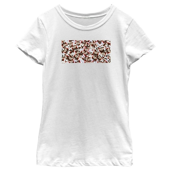 Girl's Tootsie Roll Classic Candy Collage  Graphic Tee White Small