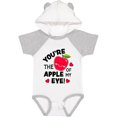 thumbnail image 3 of Inktastic Youre the Apple of My Eye Valentine Pun with Cute Apple Boys or Girls Baby Bodysuit, 3 of 5