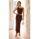 thumbnail image 5 of Conjunto de 2 Piezas de Falda para Mujer, Conjunto de Verano, Sin Mangas, Asimétrico, de , Top Corto, Faldas Largas. Marrón Oscuro L, 5 of 8