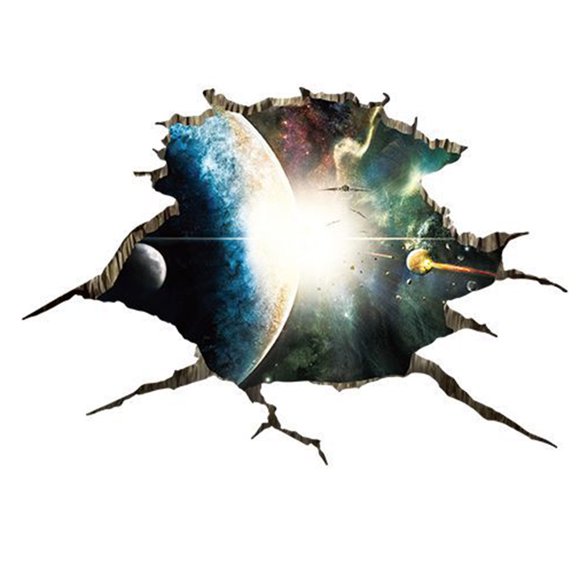 VONKY 3D Night Starry Sky Planet Wallpaper Self Adhesive Mural Decal Art Wall Sticker Living Room Decor