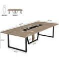 thumbnail image 4 of Tribesigns 8FT Conference Table, Large Meeting Table/Podcast Table for 10 People, Business Style Wooden Training Table with Strong Metal Frame for Office Conference, 4 of 7