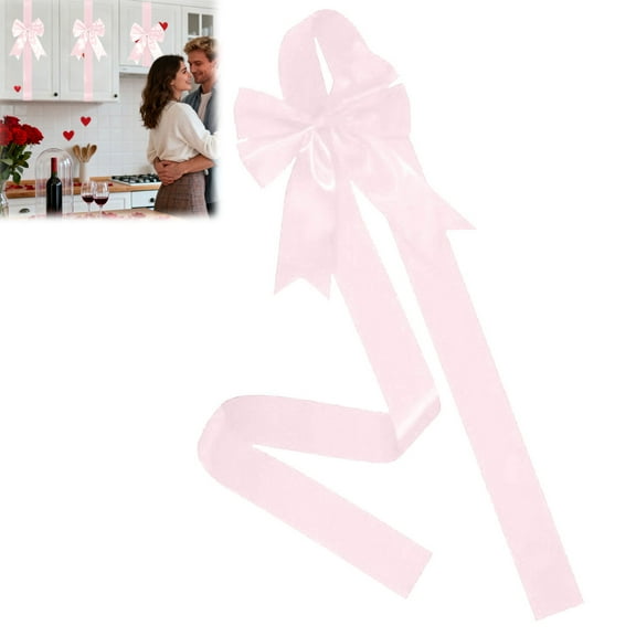 JHEHF Valentine'S Day Cabinet Ribbons Bows Door Decorations Farmhouse Holiday Fireplace Hangers Handmade Bow Ornaments for Home Kitchen Festive Wedding Party Supplies