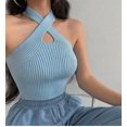 thumbnail image 4 of Txlixc Chaleco de estilo simple ajustado para mujer, tops cortos sin mangas con cuello halter Txlixc Sexy, 4 of 6